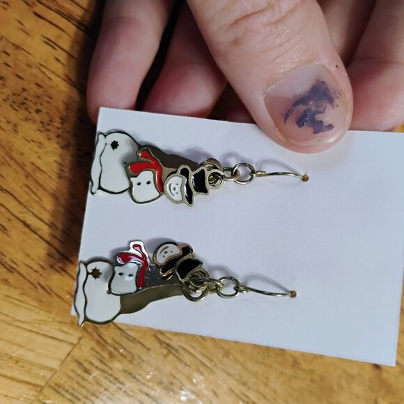 Snowman dangle earrings - Picture 1 of 3